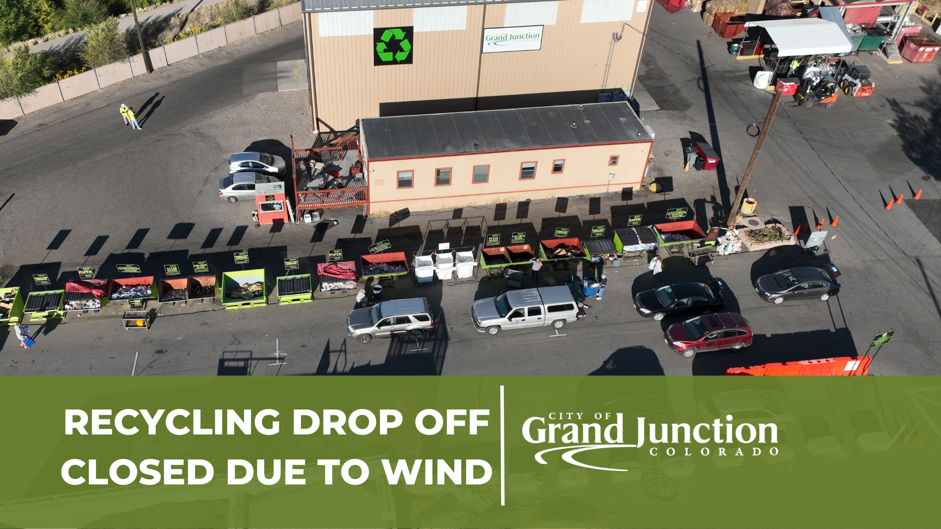 Aerial view of the City Recycling Drop-Off