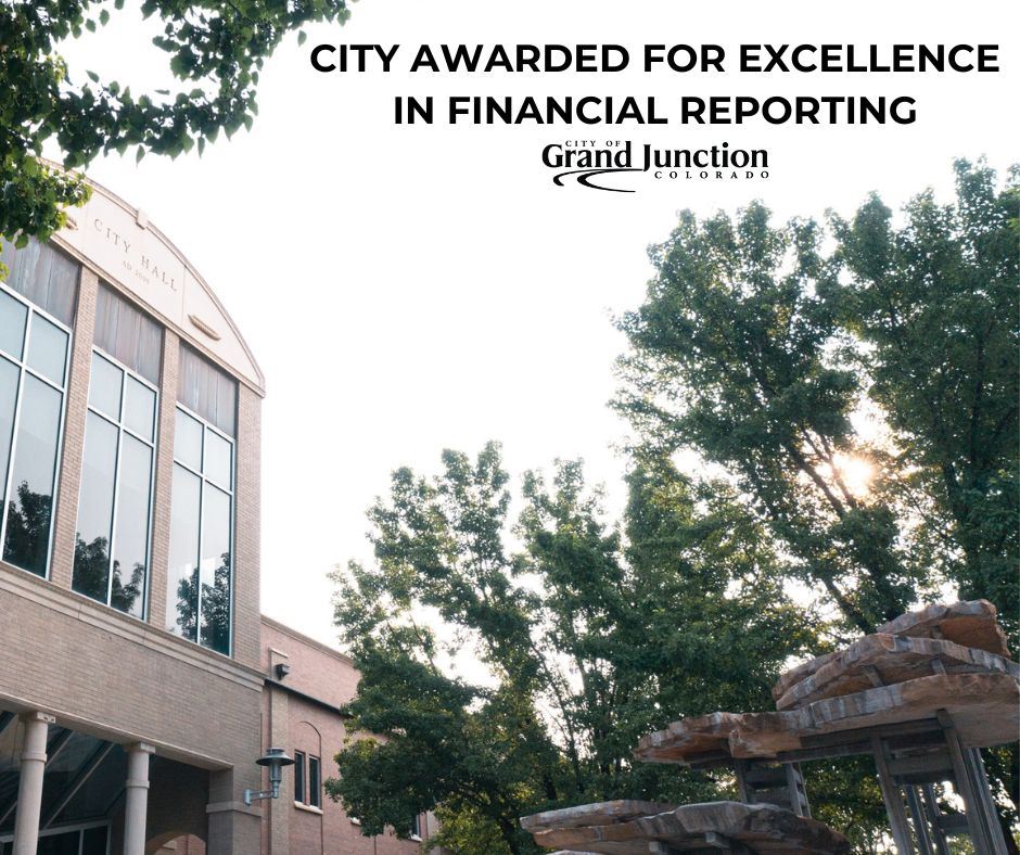 Front of City Hall with statue and trees 