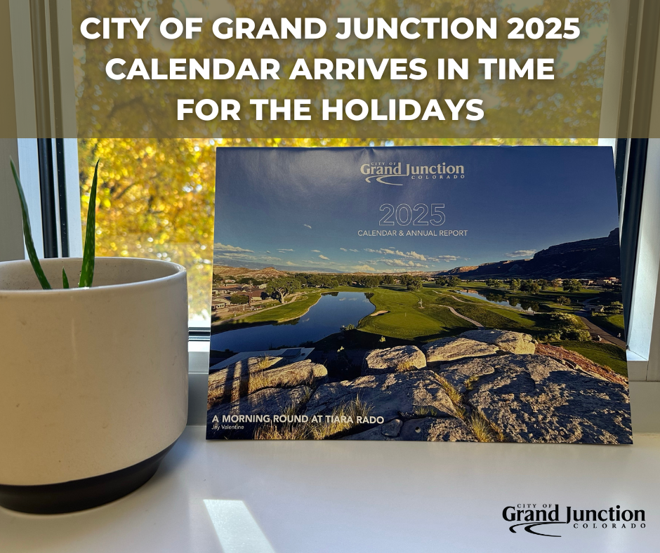 2025 Calendar leaning up against a window while sitting on a desk