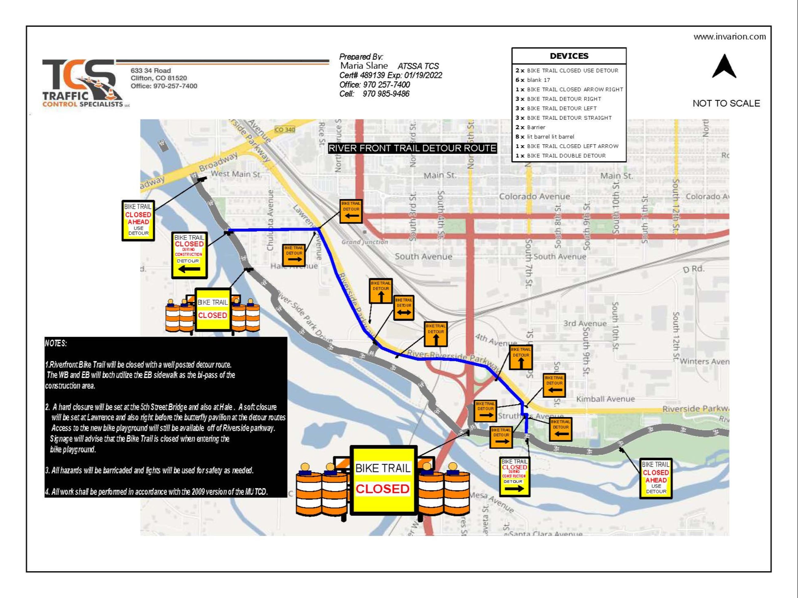 Riverfront Trail Detour Route