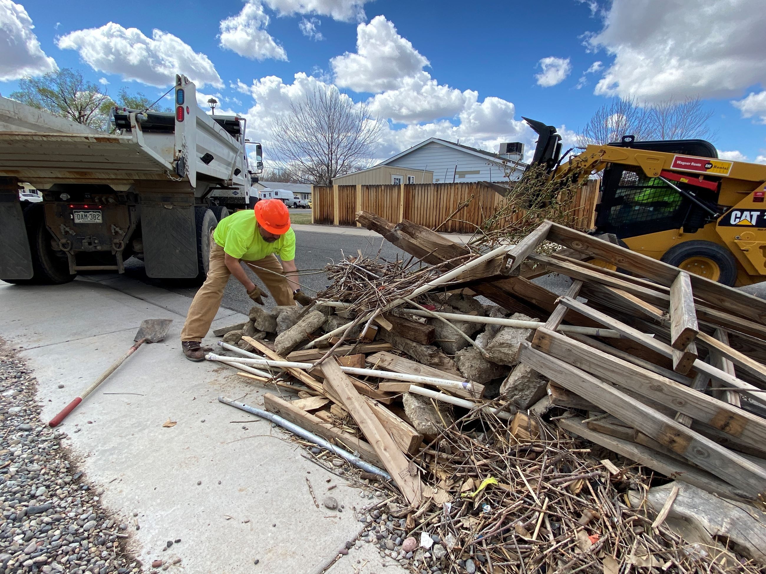 Worked removing yard waste for Spring Clean-Up
