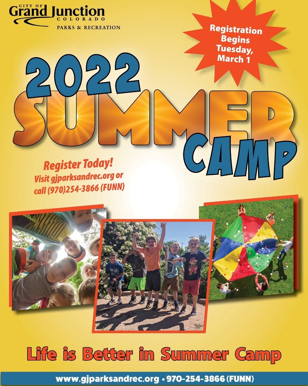 Front cover of the 2022 summer camp guide