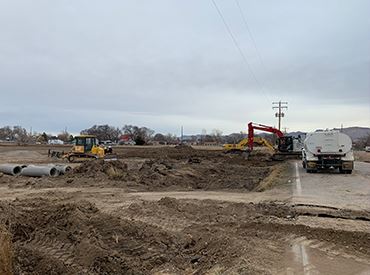 Construction equipment at Station 8 