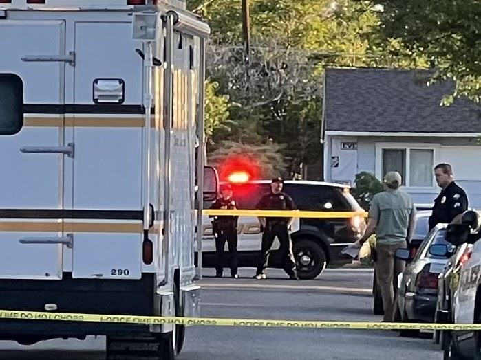 Crime Scene truck and police personnel