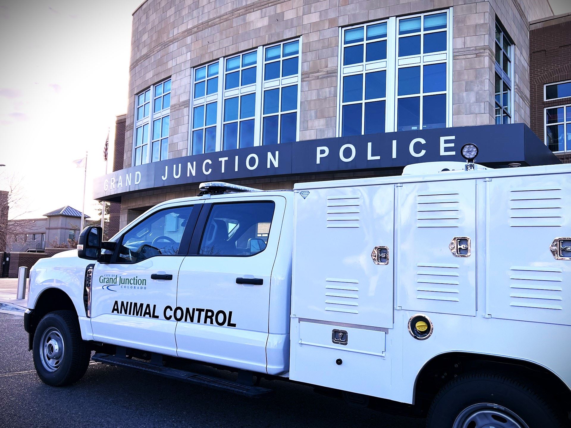 Animal Control truck in front of the GJPD