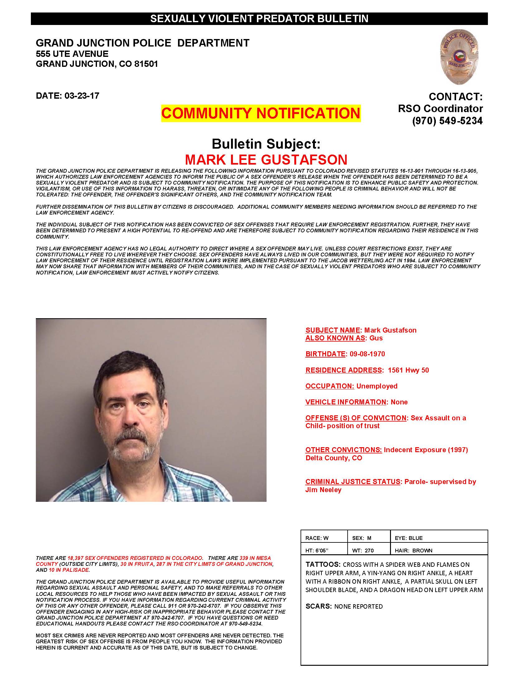 Mark Gustafson SVP bulletin