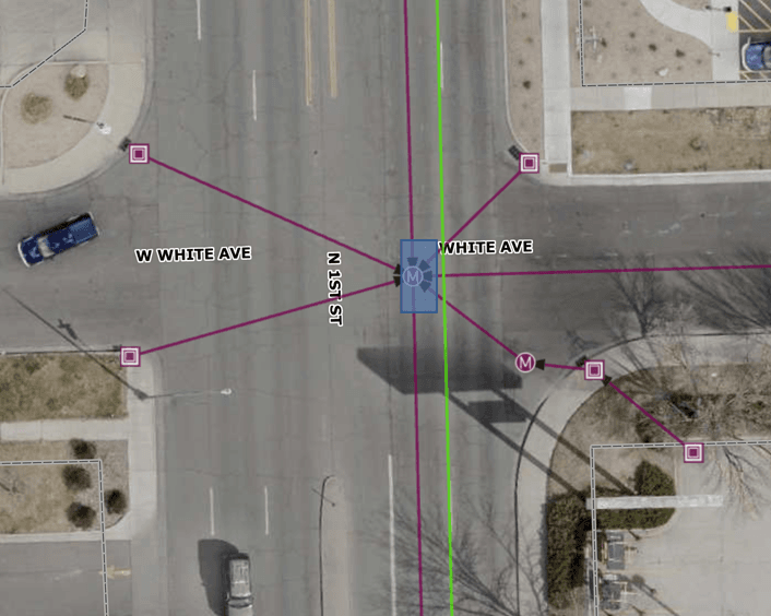 Map of sinkhole at White Ave and 1st