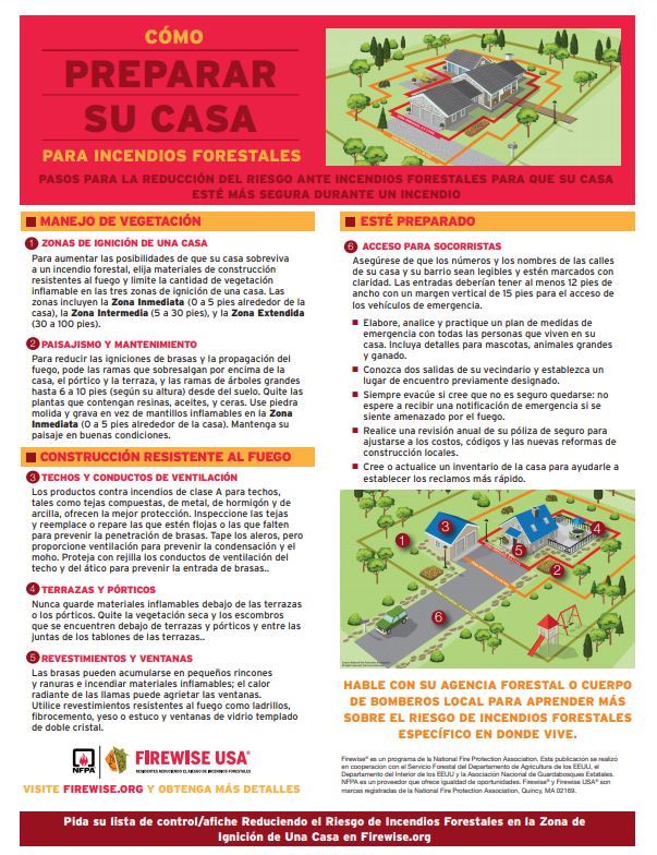 preparar su casa para incendios forestales